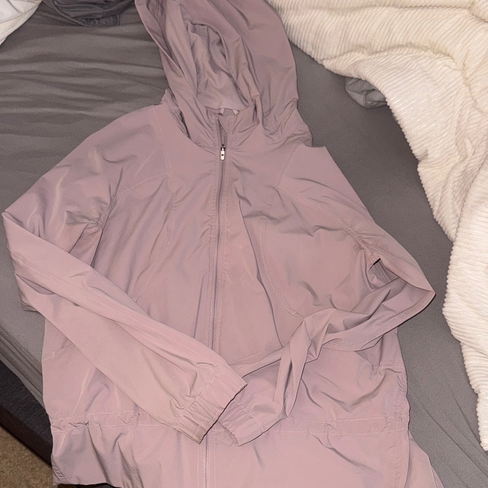 Light Mauve Hooded Zip Jacket